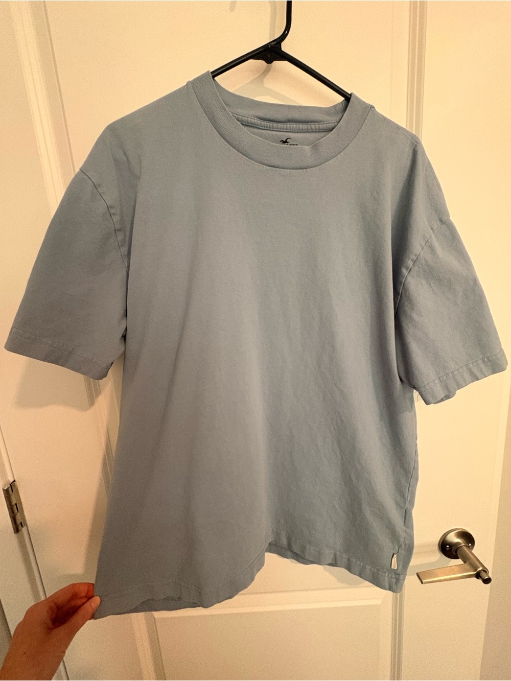 Men’s Hollister Light Blue Crewneck Heavyweight Boxy Fit T-Shirt
